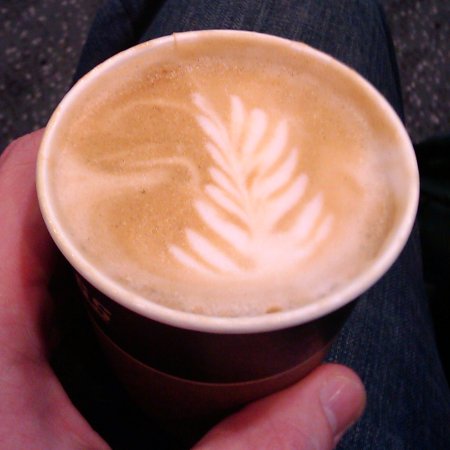 Take away coffee with latte art